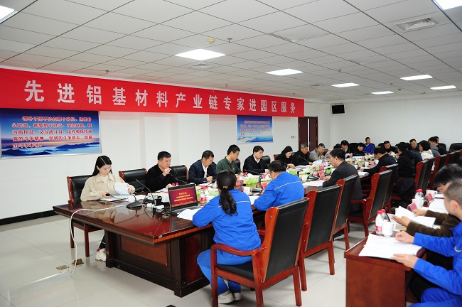 河南省先進(jìn)鋁基材料產(chǎn)業(yè)鏈專家進(jìn)園區(qū)服務(wù)活動座談會在萬基召開