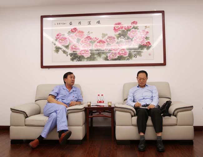 中國機械工業(yè)集團河南分公司黨委書記、總經(jīng)理郭春陽一行到公司交流訪談